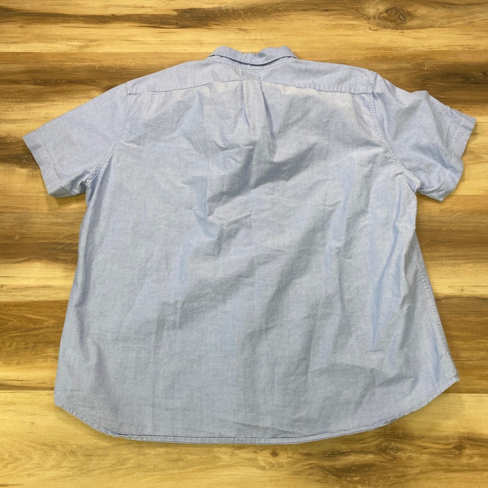 J. Crew Button Down Shirt XXL Short Sleeve Oxford Cotton Classic Fit Blue - Picture 9 of 9